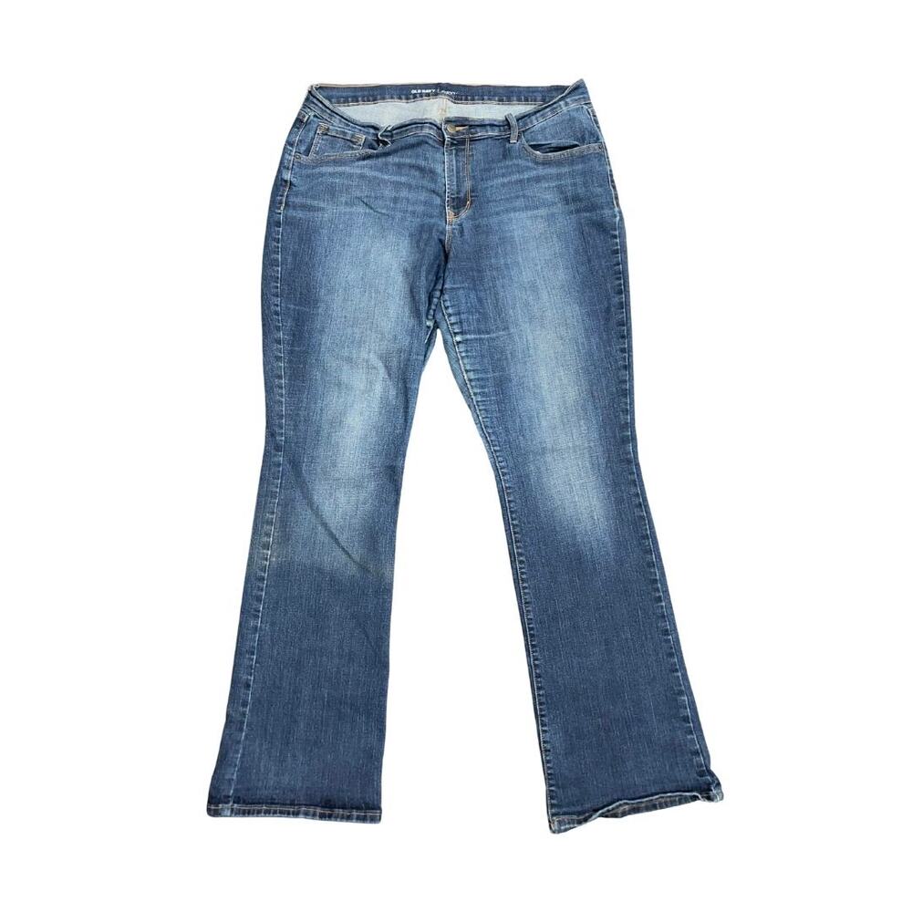 Old Navy Curvy Fit Flare Bootcut SZ 16 Blue Wash Stretch Western Streetwear Chic